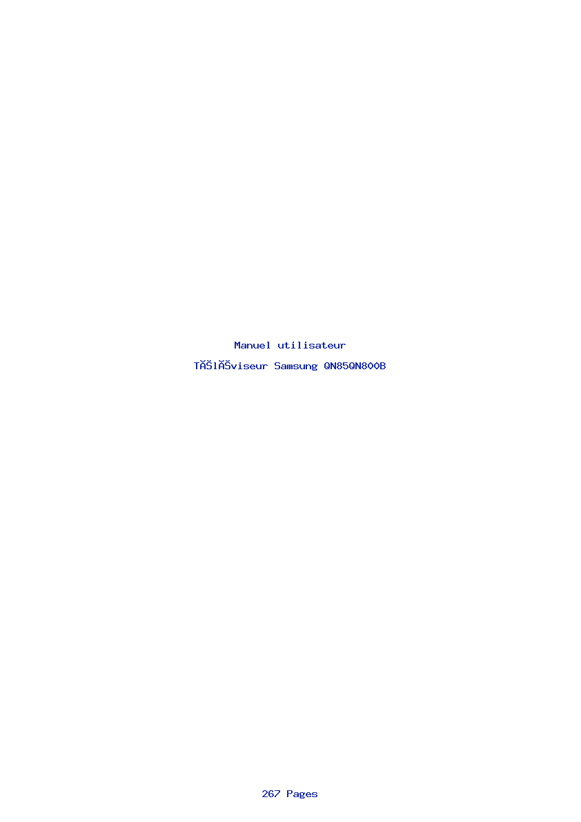 Page 1 de la notice Manuel utilisateur Samsung QN85QN800B