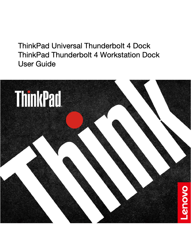 Page 1 de la notice Manuel utilisateur Lenovo ThinkPad Thunderbolt 4 Workstation Dock