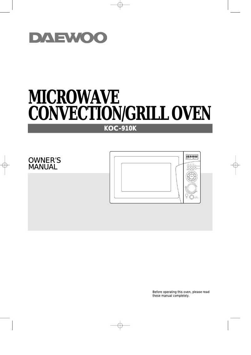 Page 1 de la notice Manuel utilisateur Daewoo KOC-910K