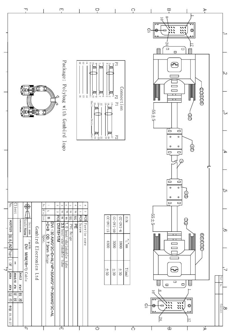 Page 1 de la notice Manuel utilisateur Gembird CC-DVI-10