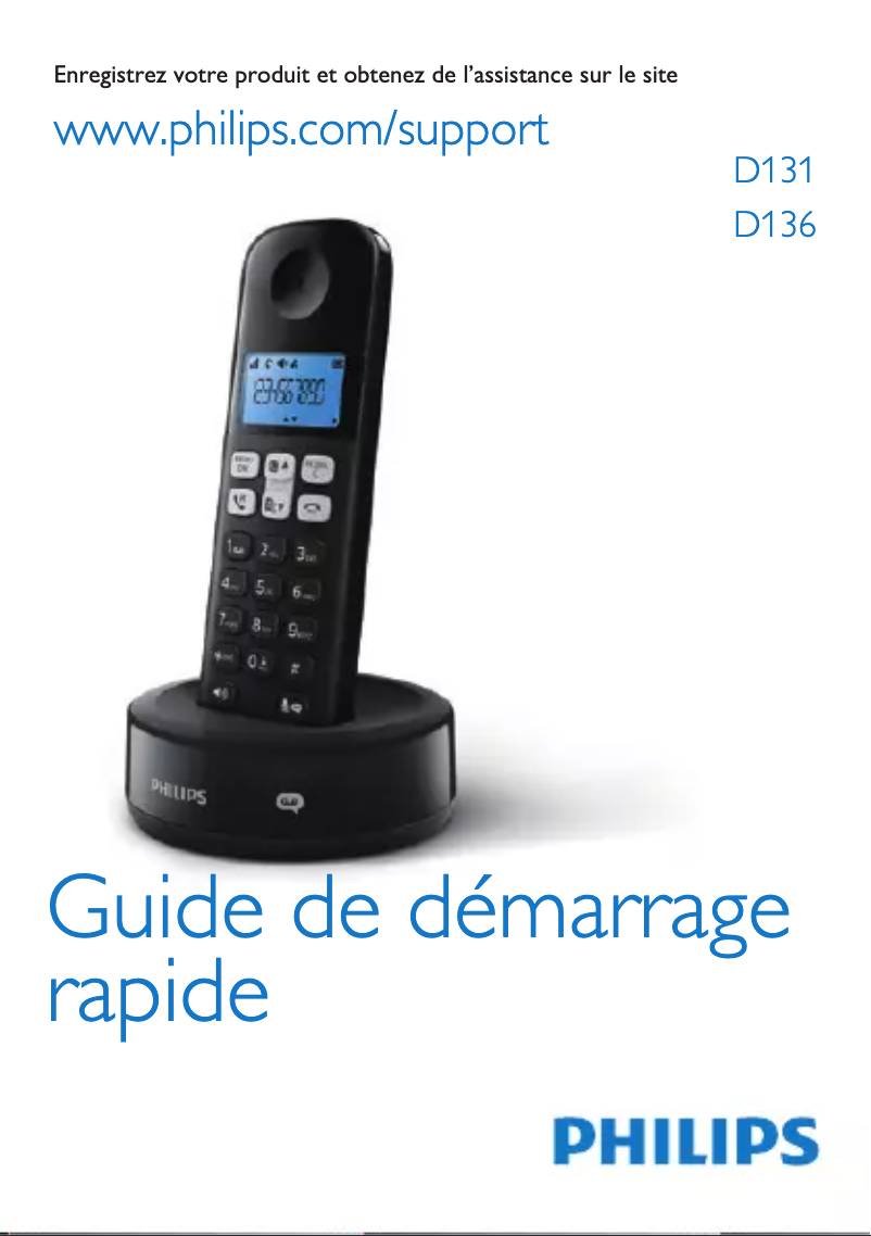 Page n°1 - Guide de démarrage rapide Philips D131