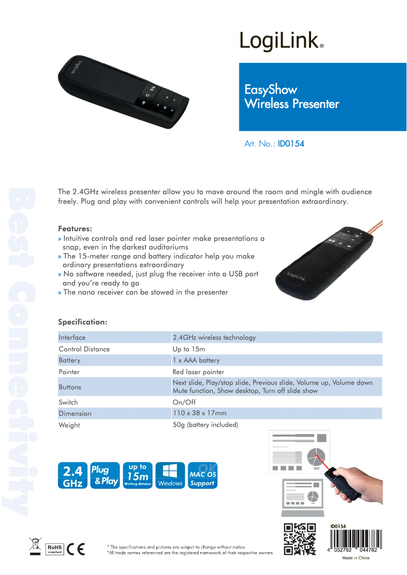 Página 1 del manual Manual de usuario LogiLink Easy Show ID0154