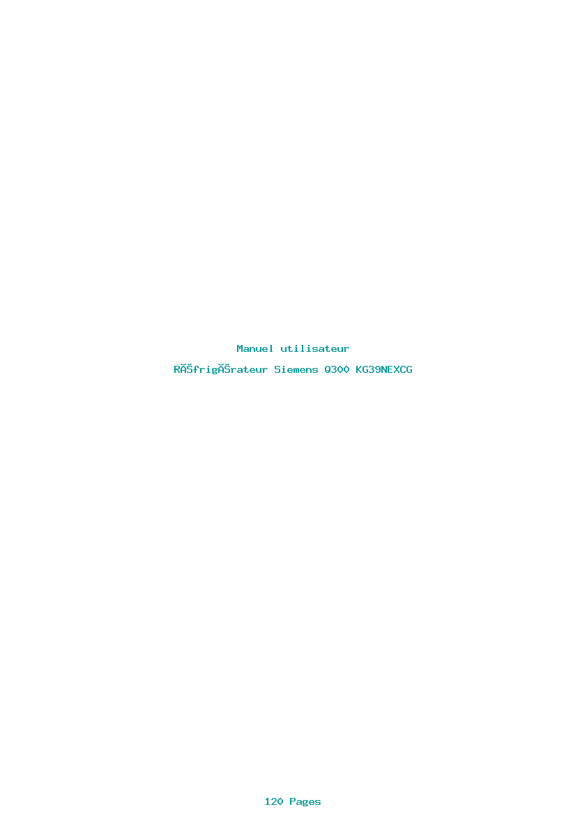Page 1 de la notice Manuel utilisateur Siemens Q300 KG39NEXCG