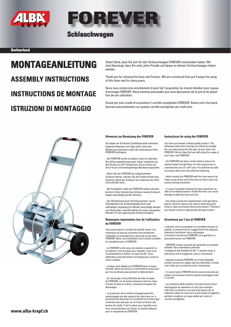 Page 1 de la notice Manuel utilisateur Alba Krapf Forever