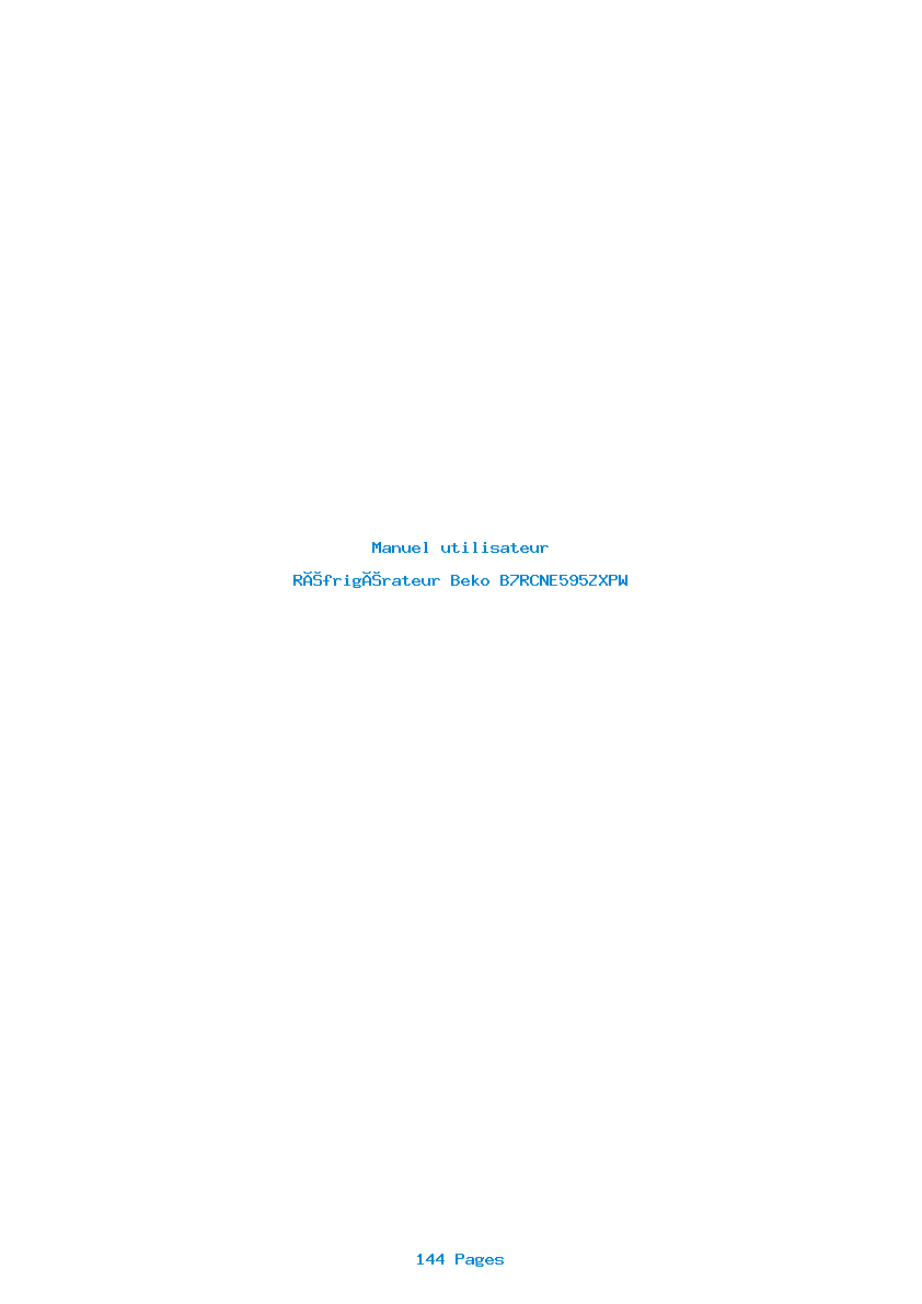 Page 1 de la notice Manuel utilisateur Beko B7RCNE595ZXPW