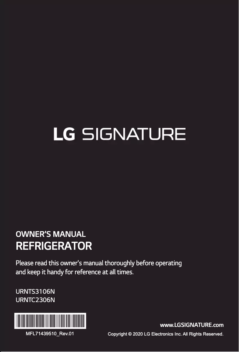 Page 1 de la notice Manuel utilisateur LG Signature URNTS3106N