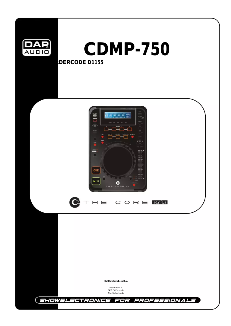 Page 1 de la notice Manuel utilisateur DAP-Audio CDMP-750