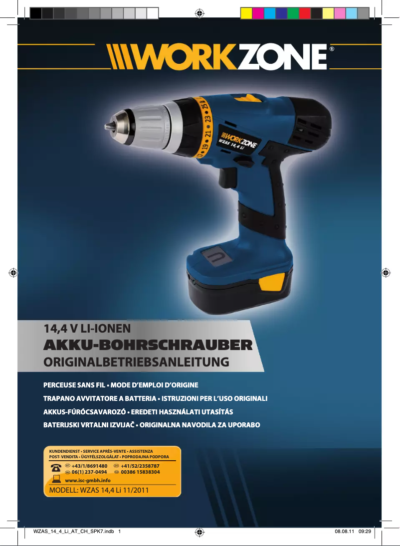 Page 1 de la notice Manuel utilisateur Workzone WZAS 14,4 Li