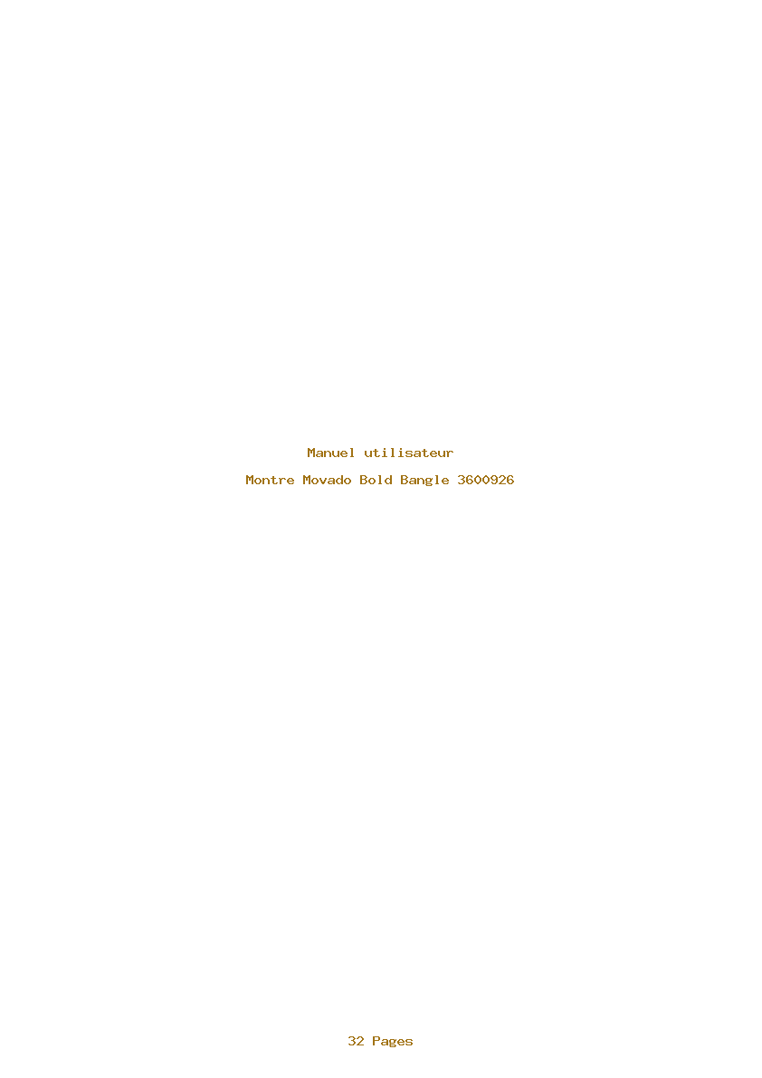Page 1 de la notice Manuel utilisateur Movado Bold Bangle 3600926