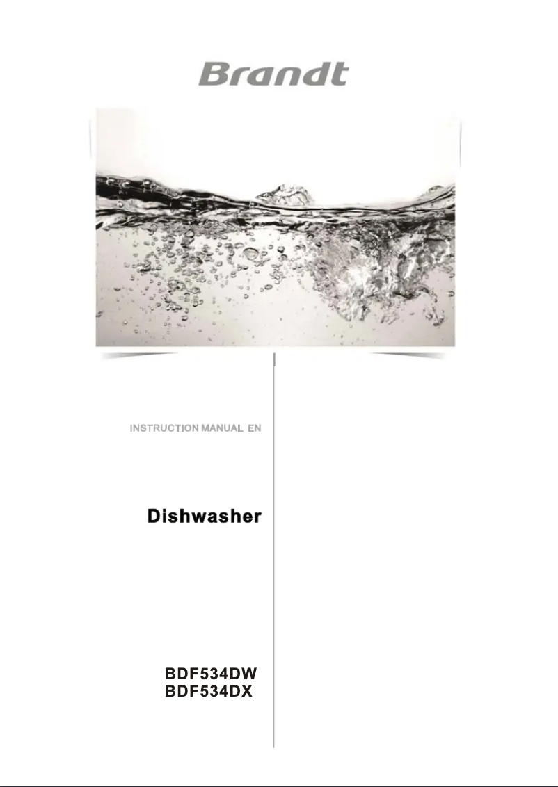 Page 1 de la notice Manuel utilisateur Brandt BDF534DX