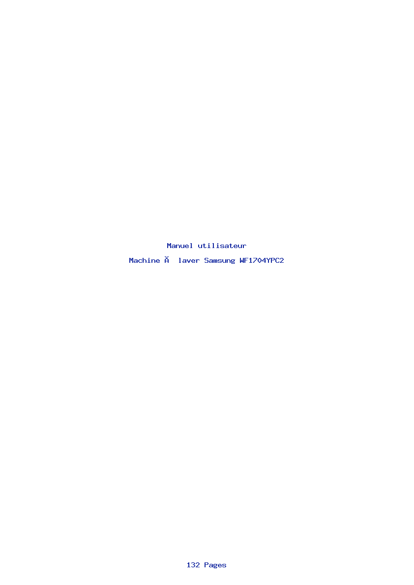 Page 1 de la notice Manuel utilisateur Samsung WF1704YPC2