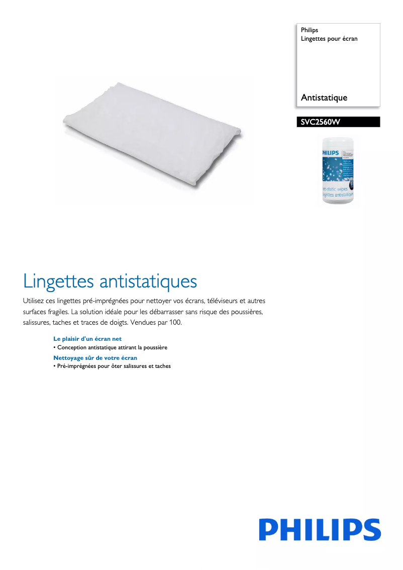 Page n°1 - Fiche technique Philips SVC2560W