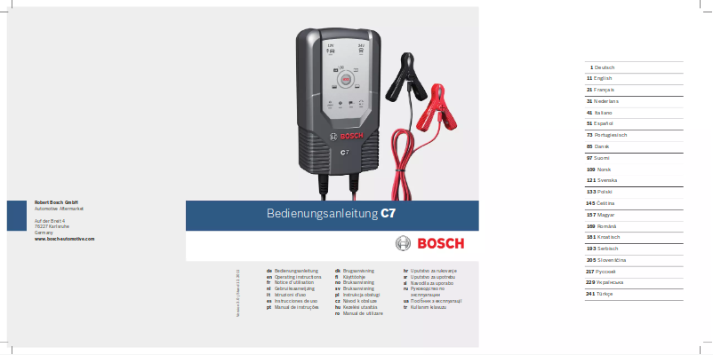 Page 1 de la notice Manuel utilisateur Bosch C7