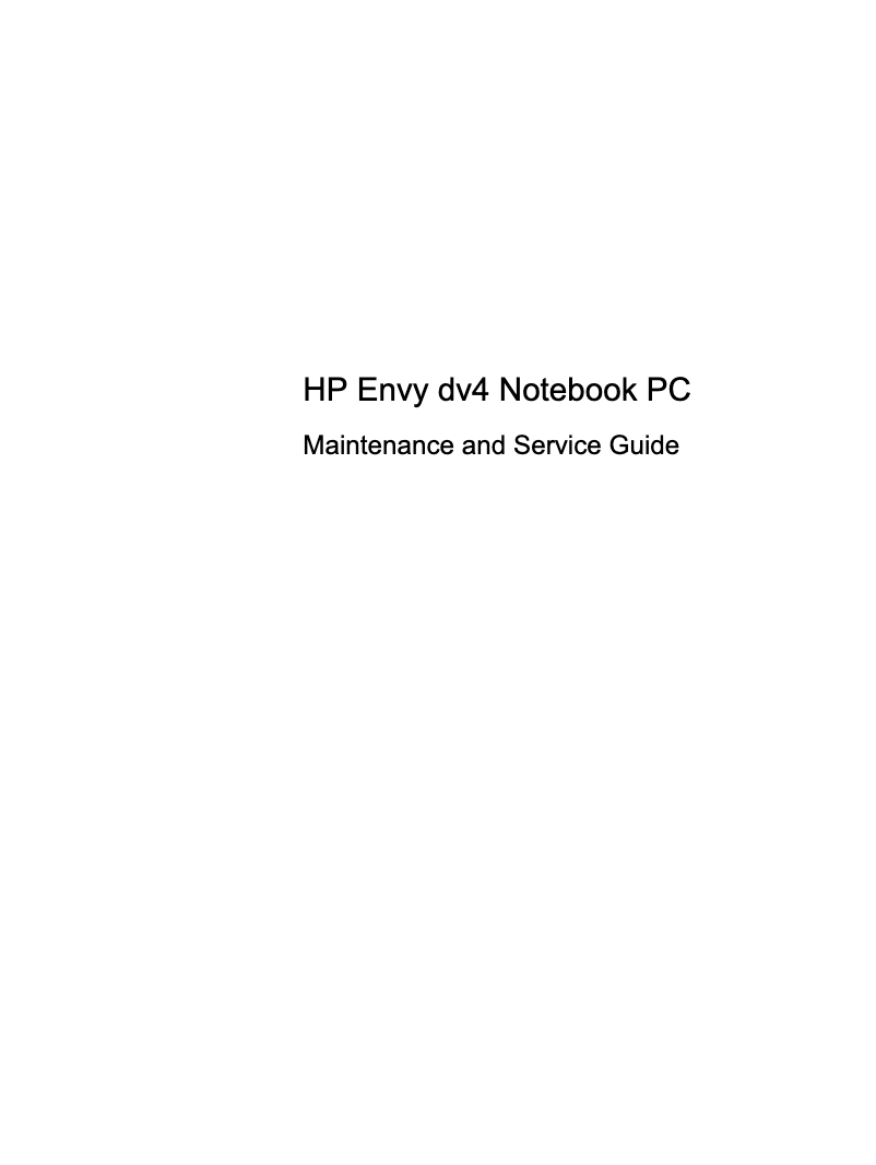 Page n°1 - Manuel utilisateur HP ENVY dv4