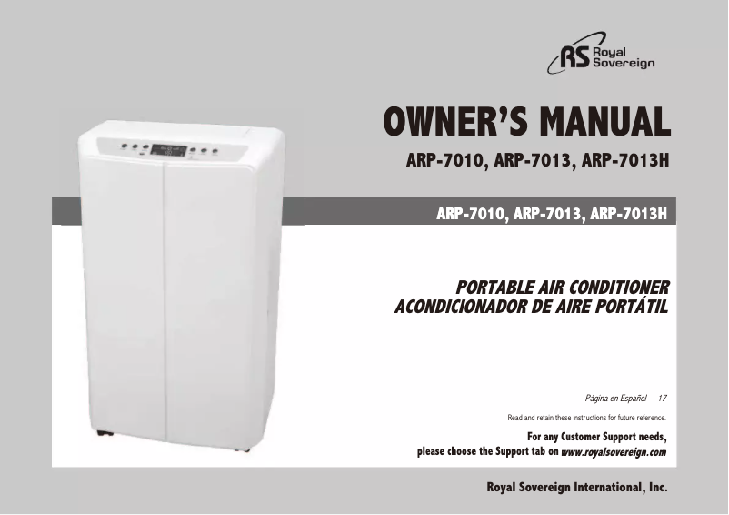 Página 1 del manual Manual de usuario Royal Sovereign ARP-7010