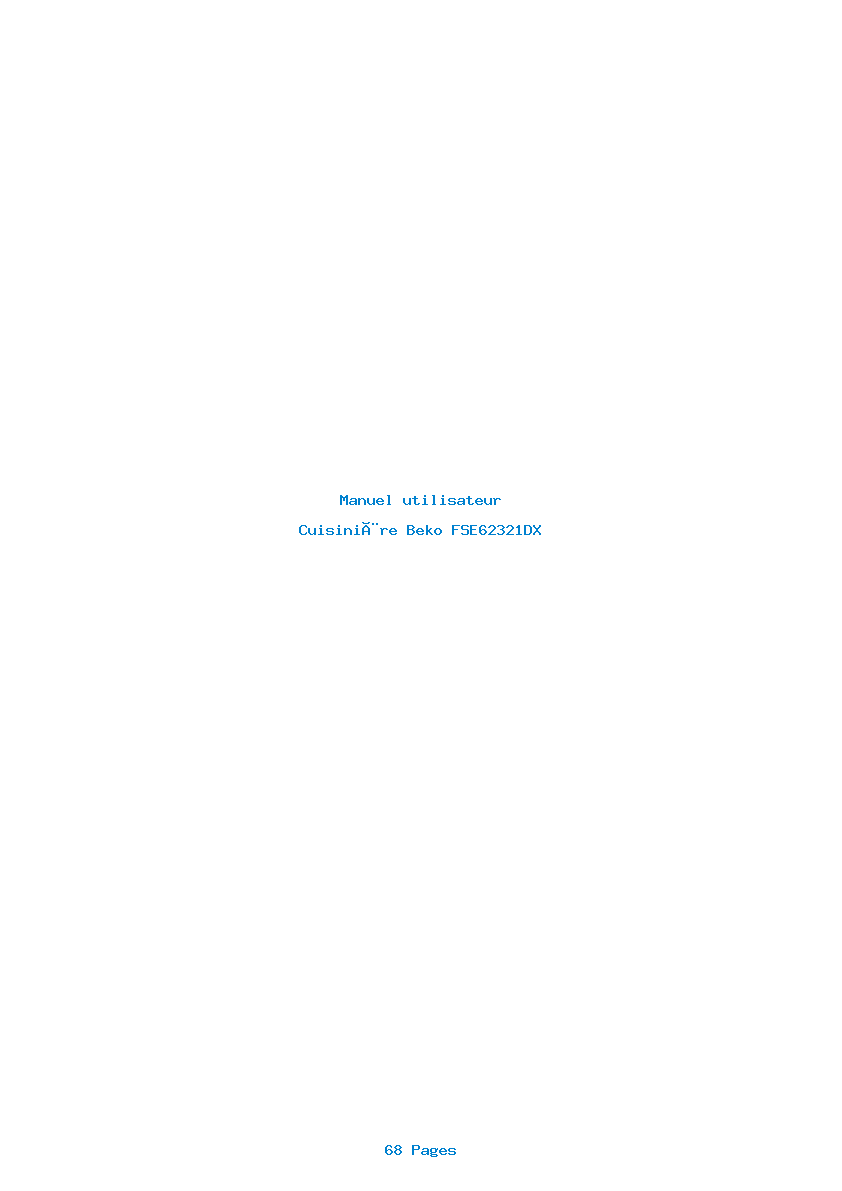 Page 1 de la notice Manuel utilisateur Beko FSE62321DX