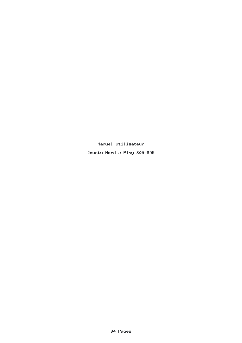 Page 1 de la notice Manuel utilisateur Nordic Play 805-895