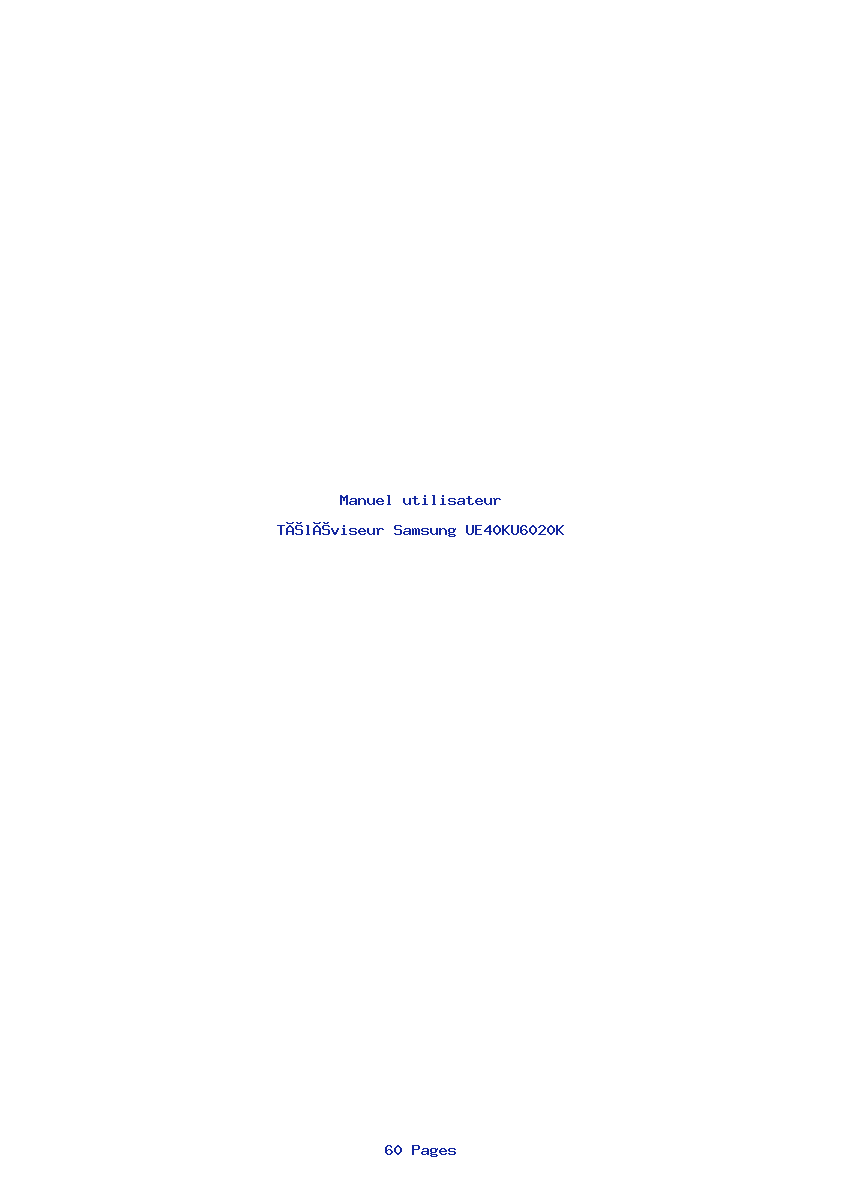 Image de la première page du manuel de l'appareil UE40KU6020K