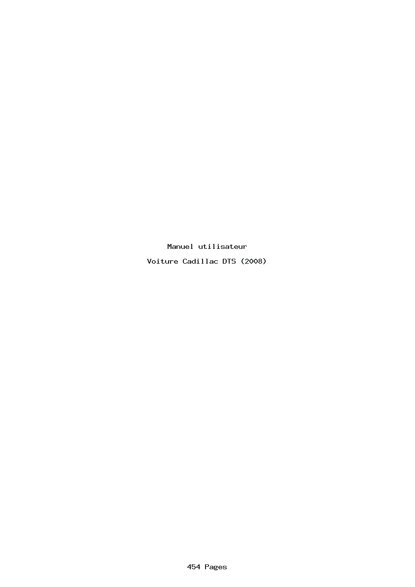Page 1 de la notice Manuel utilisateur Cadillac DTS (2008)