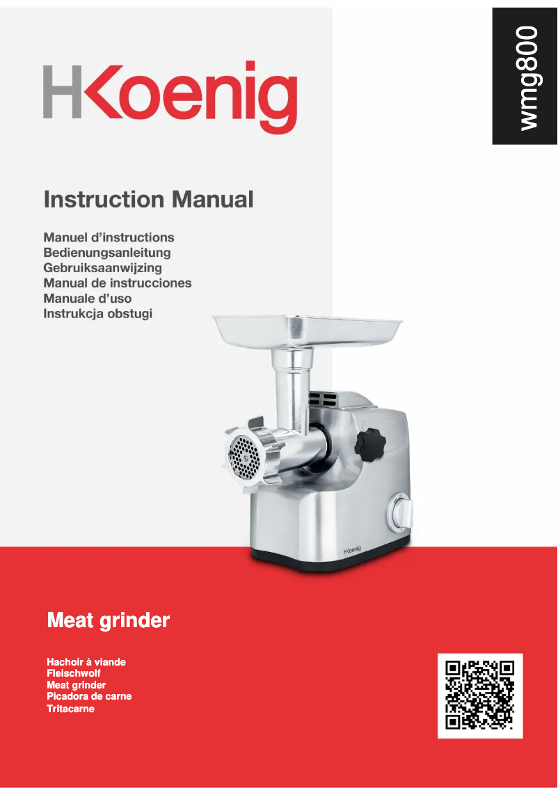 Page 1 de la notice Manuel utilisateur H.Koenig WMG800