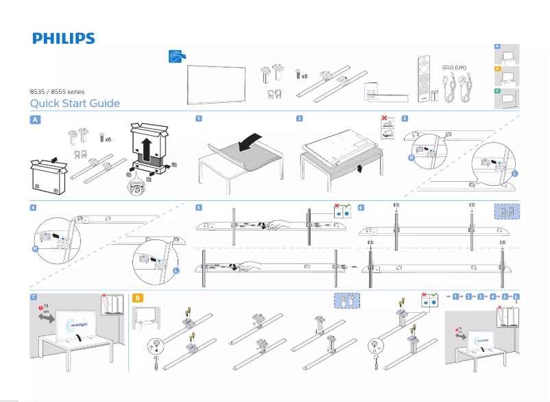 Page 1 of the manual Quick Start Guide Philips 70PUS8535