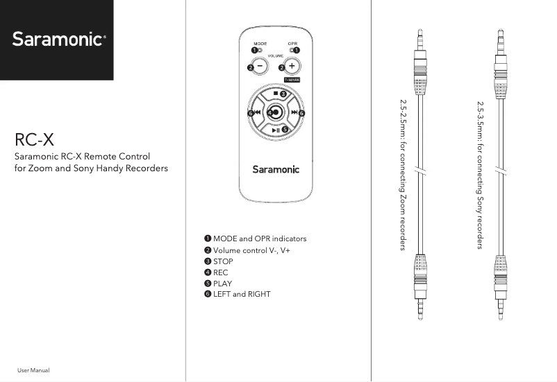 Page 1 de la notice Manuel utilisateur Saramonic RC-X