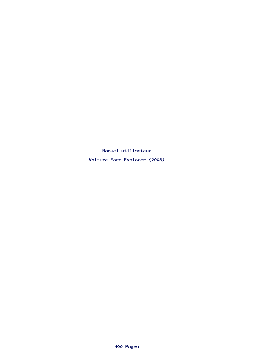 Page 1 de la notice Manuel utilisateur Ford Explorer (2008)
