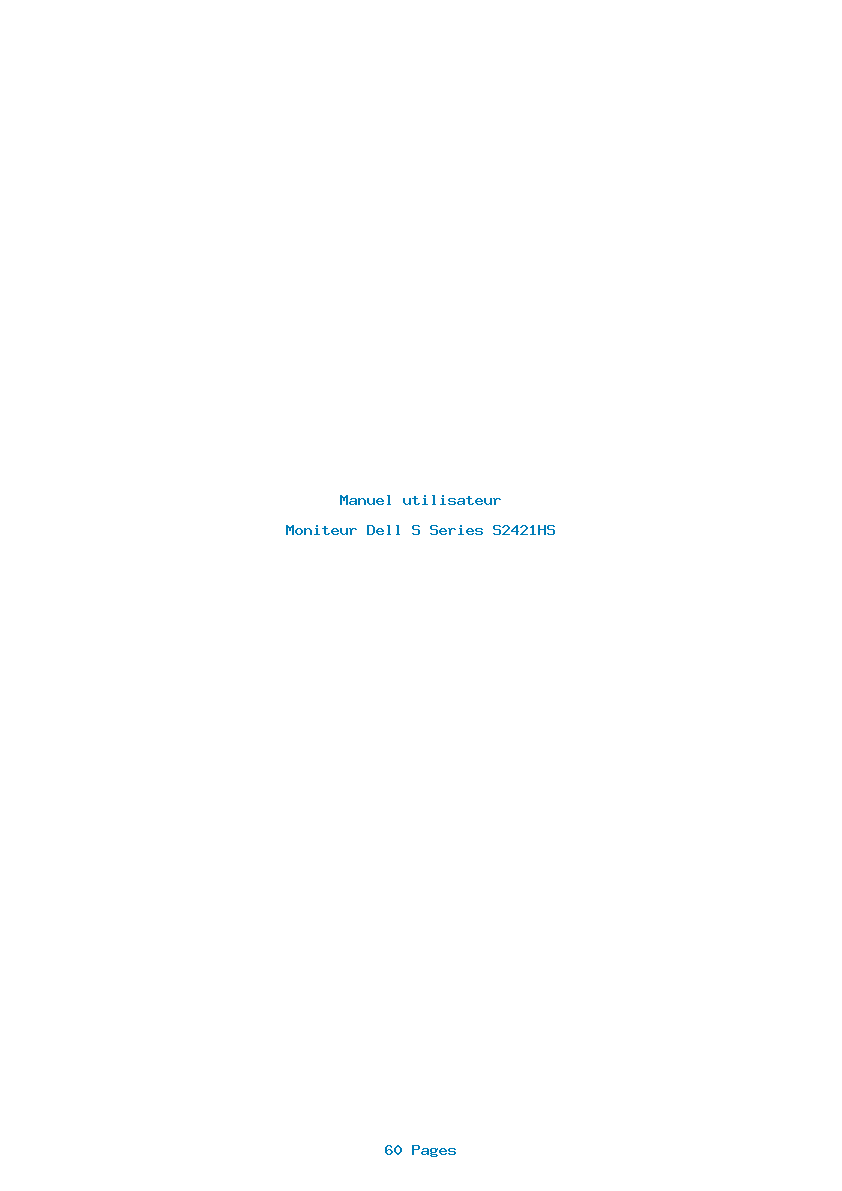 Page 1 de la notice Manuel utilisateur Dell S Series S2421HS