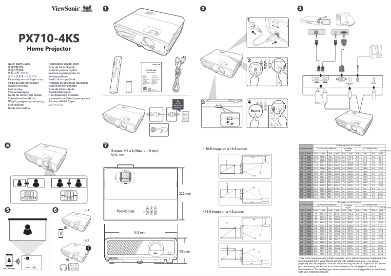Página 1 del manual Guía de inicio rápido Viewsonic PX710-4KS