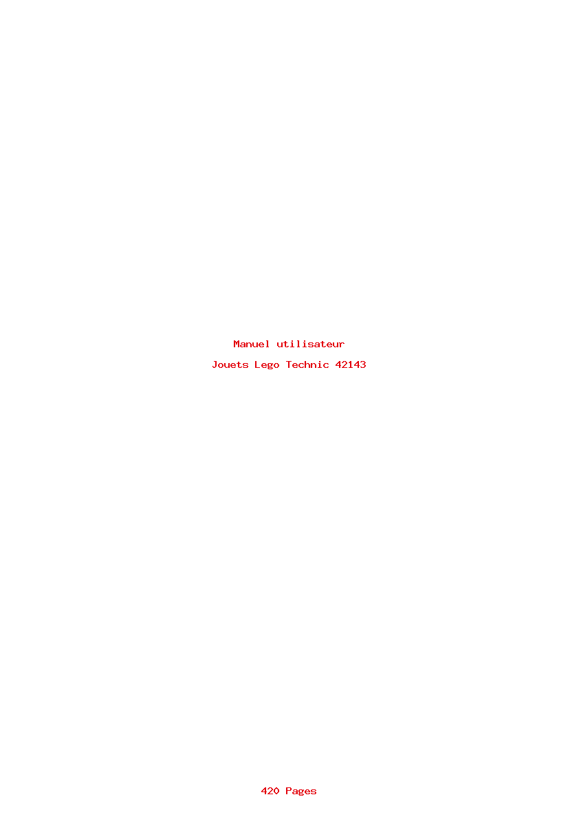 Page 1 de la notice Manuel utilisateur Lego Technic 42143