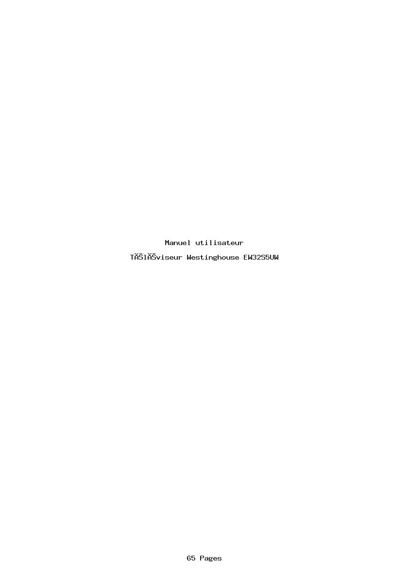 Page 1 de la notice Manuel utilisateur Westinghouse EW32S5UW