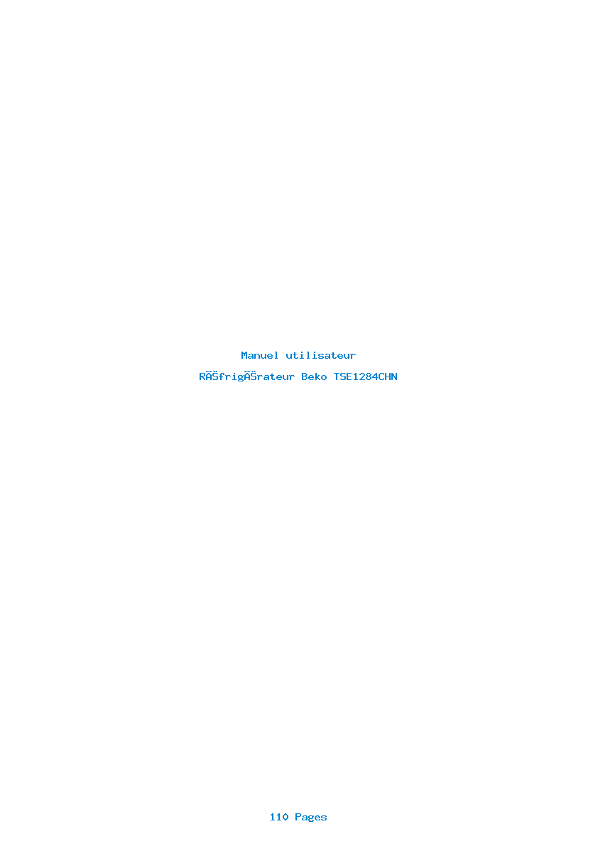 Page 1 de la notice Manuel utilisateur Beko TSE1284CHN