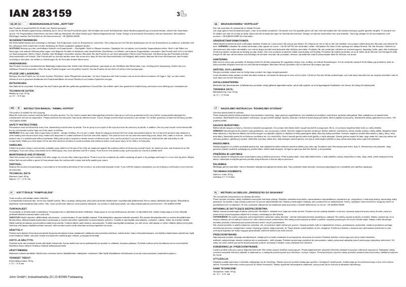 Page 1 de la notice Manuel utilisateur Playtive IAN 283159