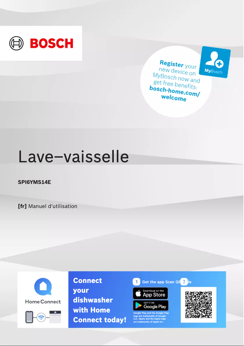 Page 1 de la notice Manuel utilisateur Bosch SPI6YMS14E