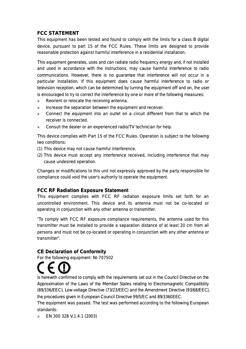 Page 1 de la notice Manuel utilisateur Icidu NI-707502