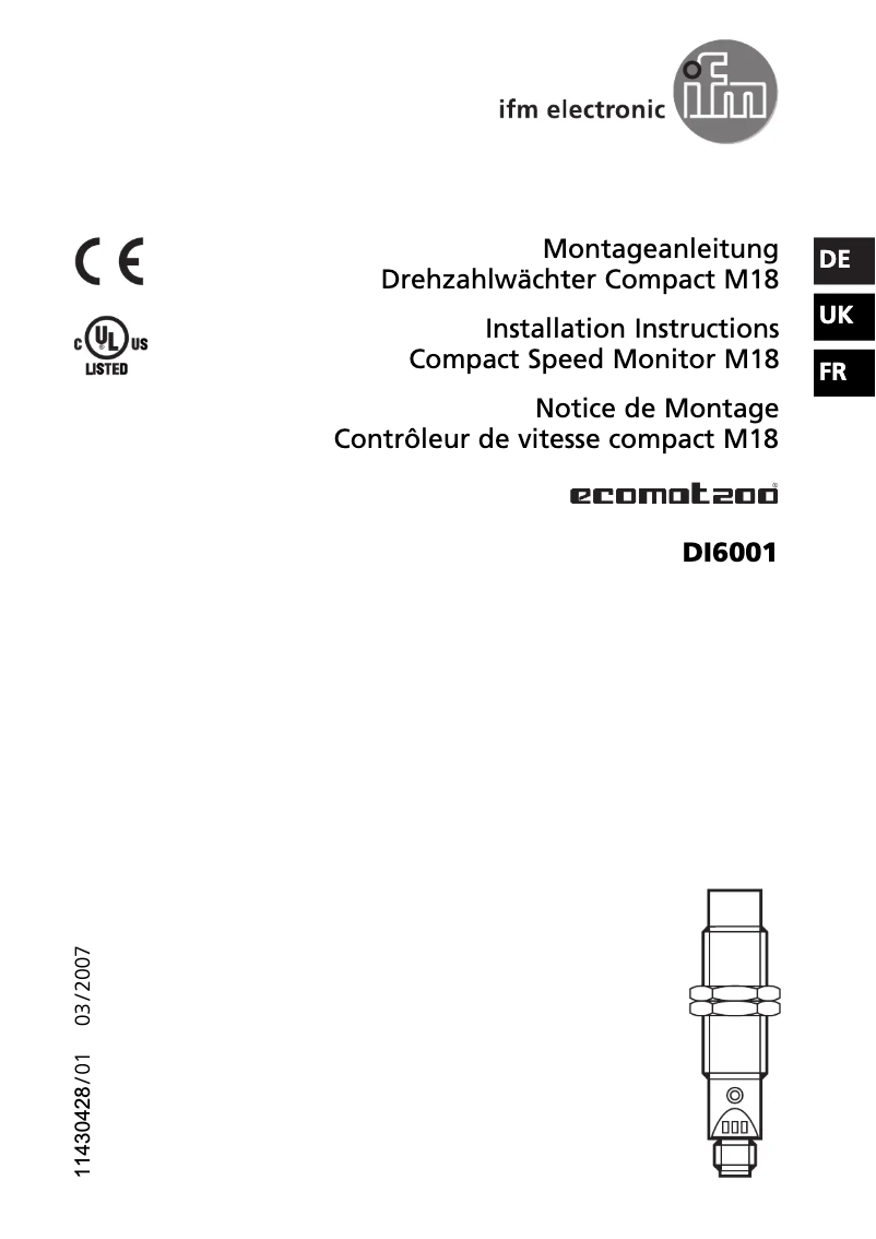 Página 1 del manual Manual de usuario IFM DI6001