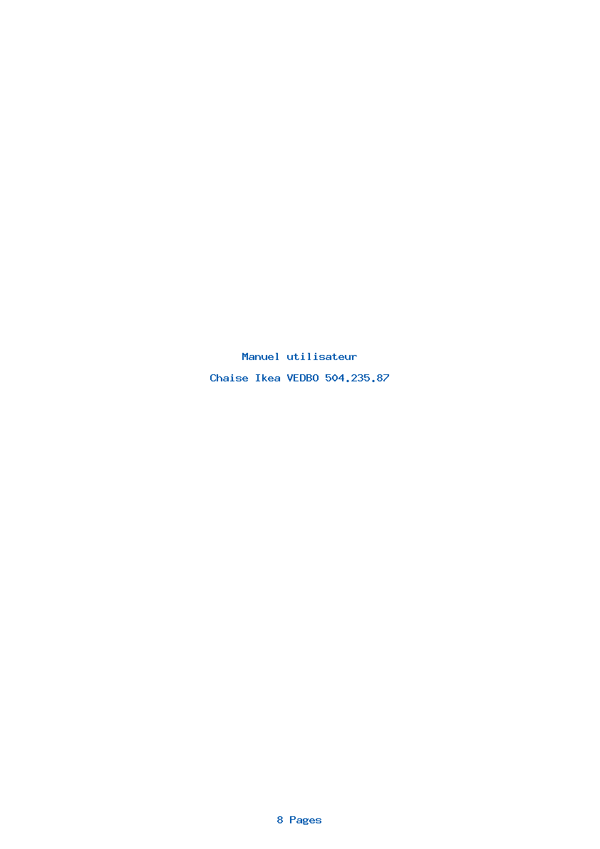 Page 1 de la notice Manuel utilisateur Ikea VEDBO 504.235.87