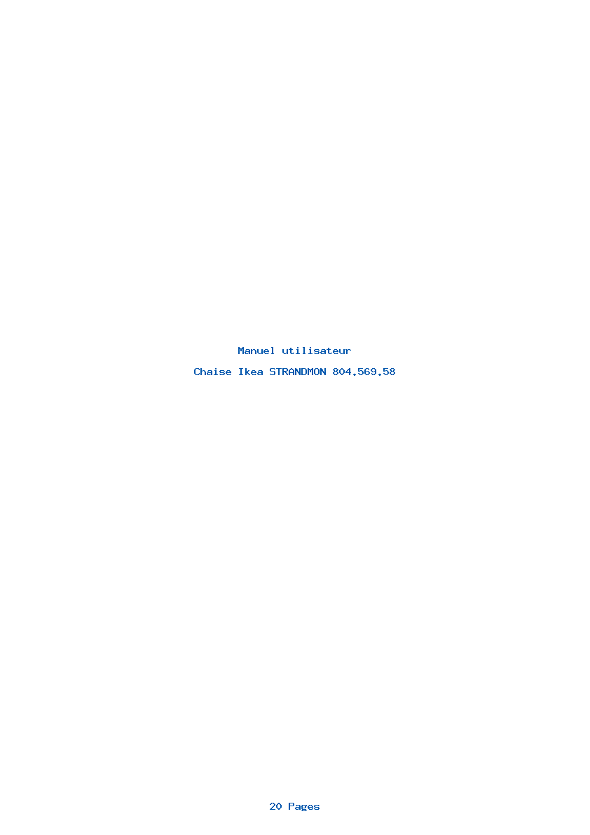Page 1 de la notice Manuel utilisateur Ikea STRANDMON 804.569.58