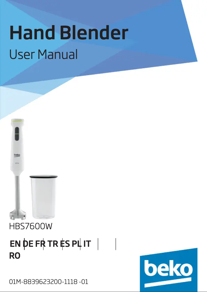 Page 1 de la notice Manuel utilisateur Beko HBS7600W