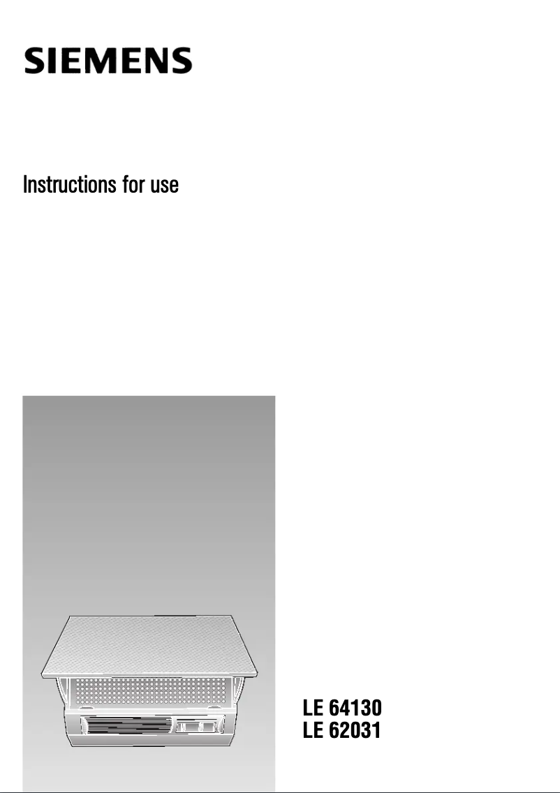 Page 1 de la notice Manuel utilisateur Siemens LE64130GB