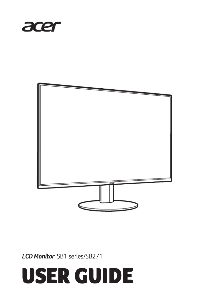 Page 1 de la notice Guide de démarrage rapide Acer SB271H