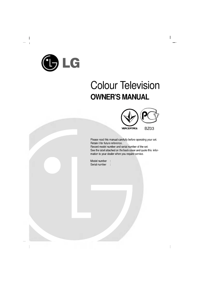 Page 1 of the manual User Manual LG 29FS2RNB