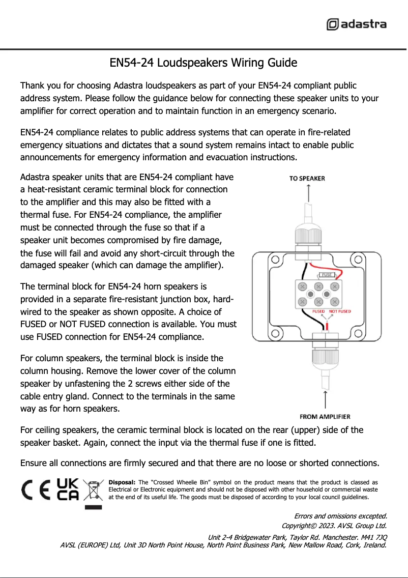 Page 1 de la notice Manuel utilisateur Adastra F40V
