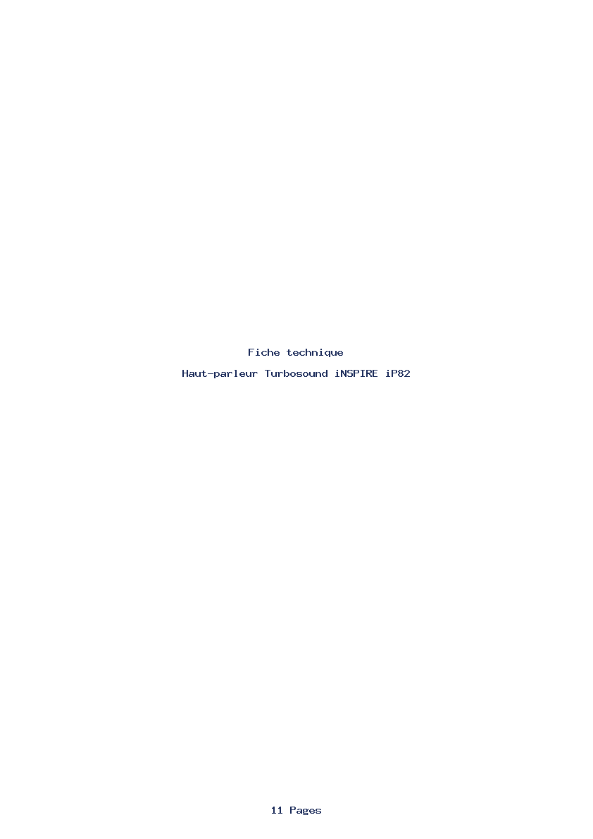 Page 1 de la notice Fiche technique Turbosound iNSPIRE iP82