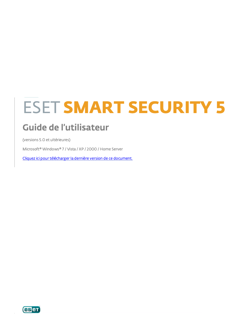 Página 1 del manual Manual de usuario ESET Smart Security 5