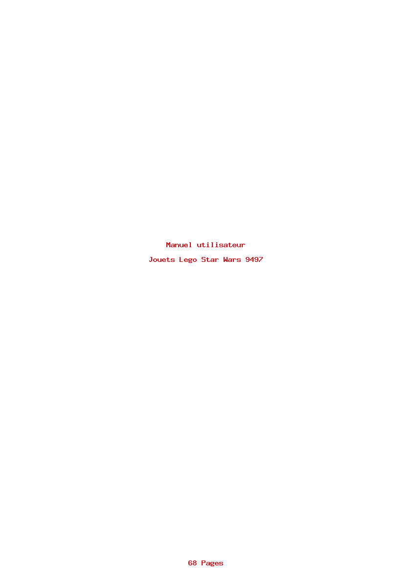 Page 1 de la notice Manuel utilisateur Lego Star Wars 9497