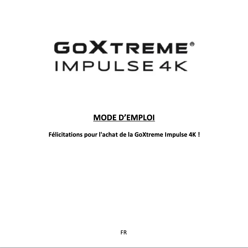 Page 1 de la notice Manuel utilisateur GoXtreme Impulse 4K