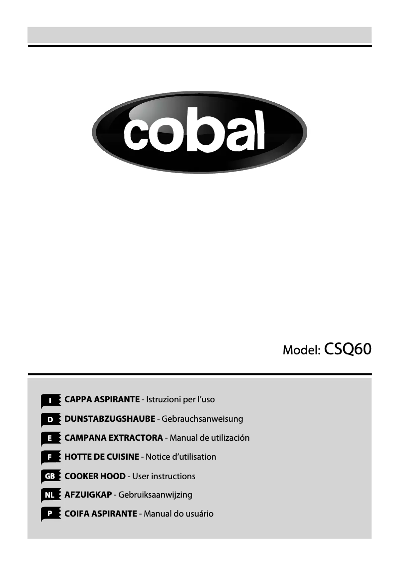 Page 1 de la notice Manuel utilisateur Cobal CSQ60
