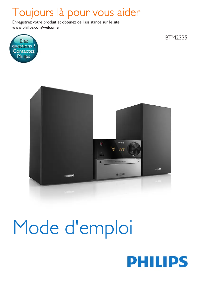 Page 1 de la notice Manuel utilisateur Philips BTM2335