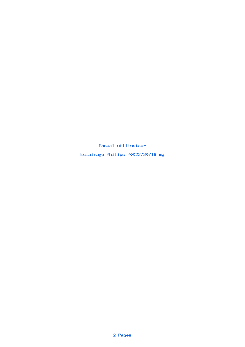Page 1 de la notice Manuel utilisateur Philips 70023/30/16 my